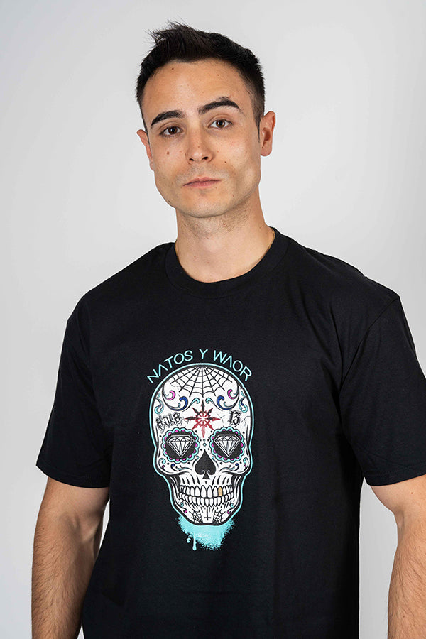 CAMISETA CALAVERA MEX. NEGRA